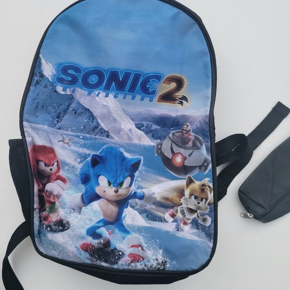 Sonic Cartoon Backpack Casual Lightweight Backpack Daypack.
